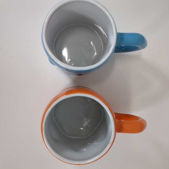 Sugar Skull coffee mugs, blue and orange, day of the dead, Halloween, both mugs - Picture 7 of 8